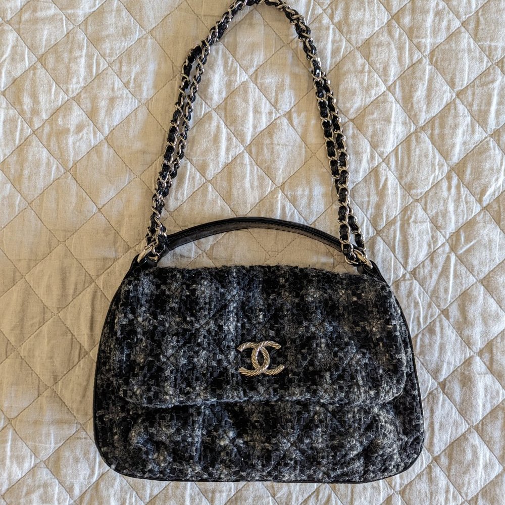 Chanel Patent/tweed Convertible Flap
